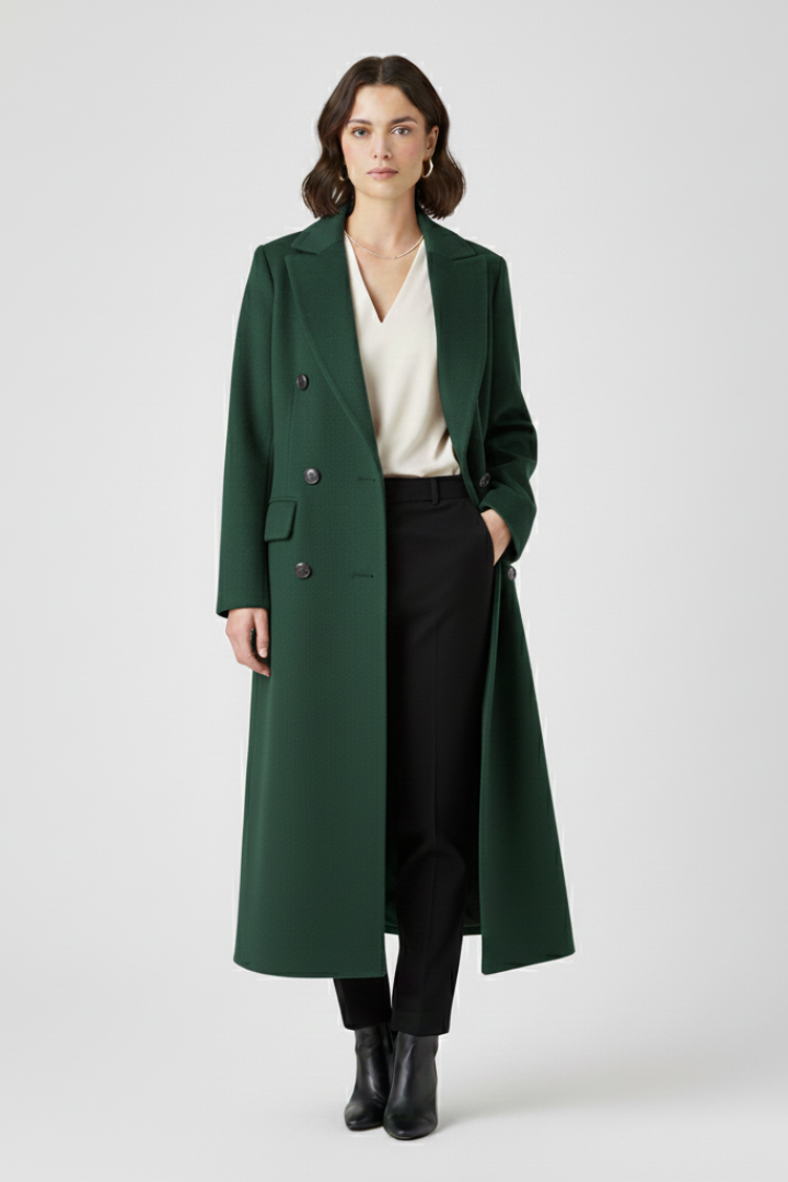 Felicity – Tailored Coat with Notched Collar and Buttons