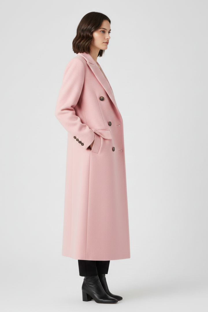 Felicity – Tailored Coat with Notched Collar and Buttons