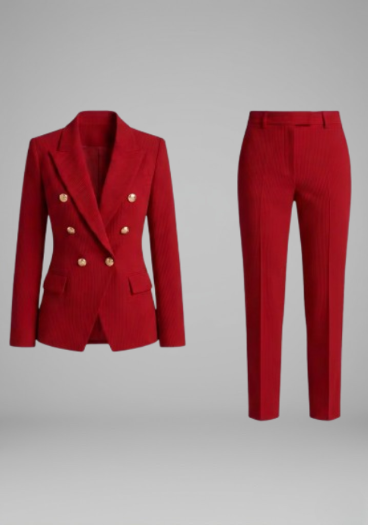 Adele – Tailored Double-Breasted Office Blazer Set