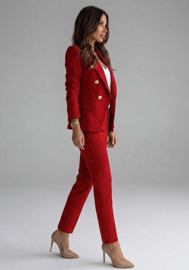 Adele – Tailored Double-Breasted Office Blazer Set