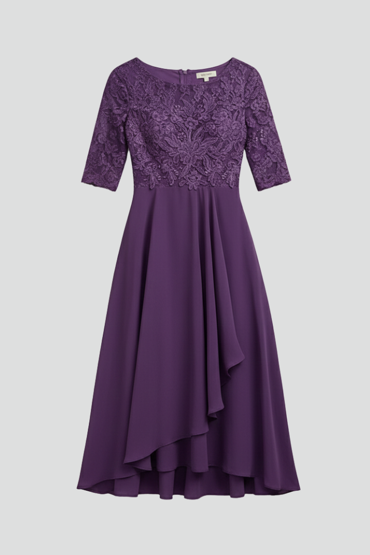 Sienna – Short Sleeve Dress with Round Neckline
