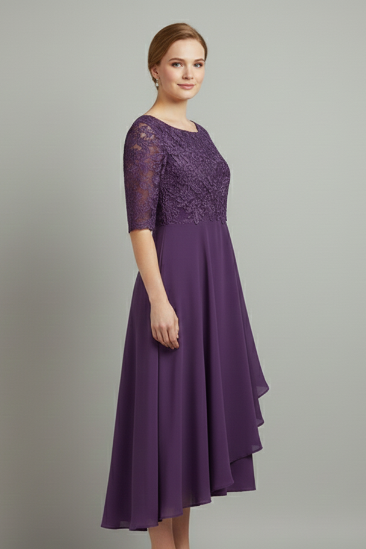 Sienna – Short Sleeve Dress with Round Neckline