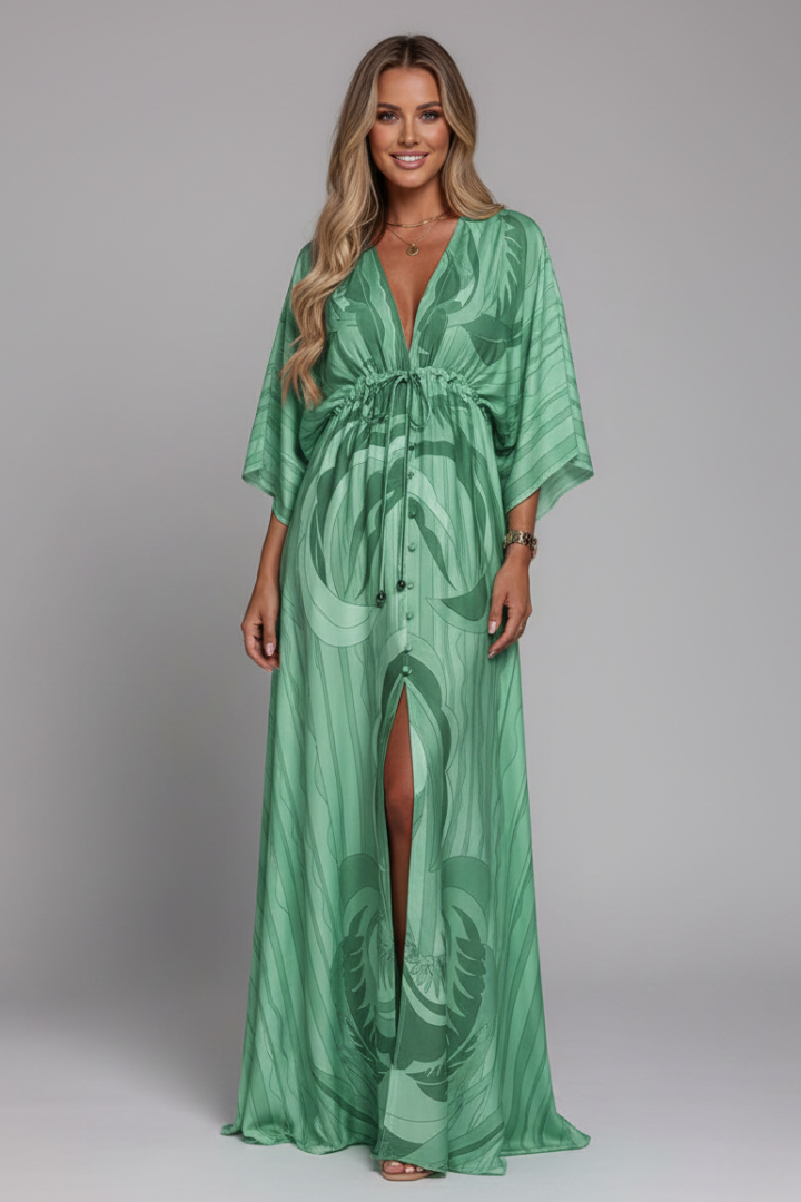 Annabel – Tie-Waist V-Neck Maxi Dress