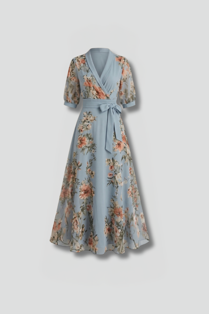 Adele – V-Neck Floral Print Midi Dress