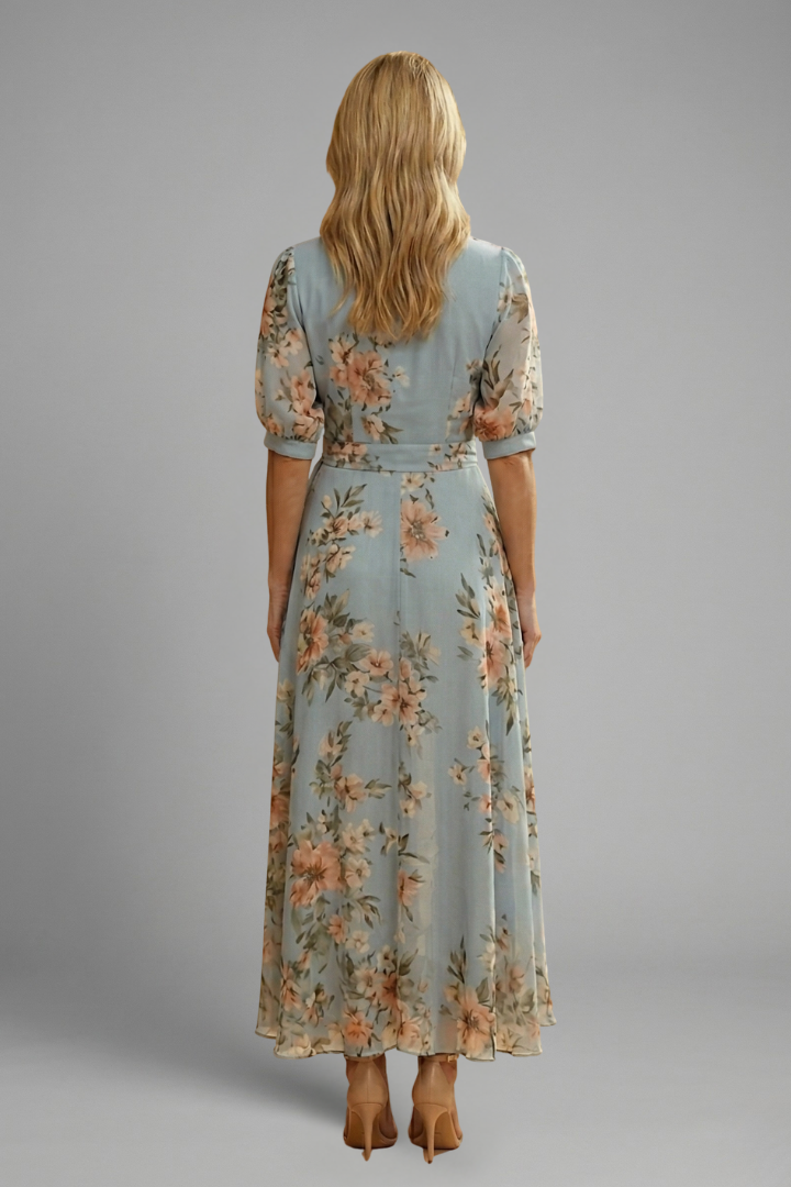 Adele – V-Neck Floral Print Midi Dress