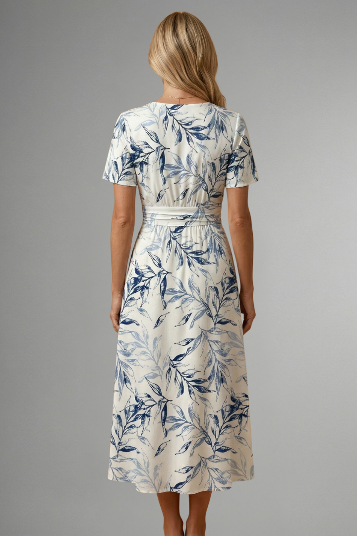 Isla – V-Neck Floral Print Midi Dress