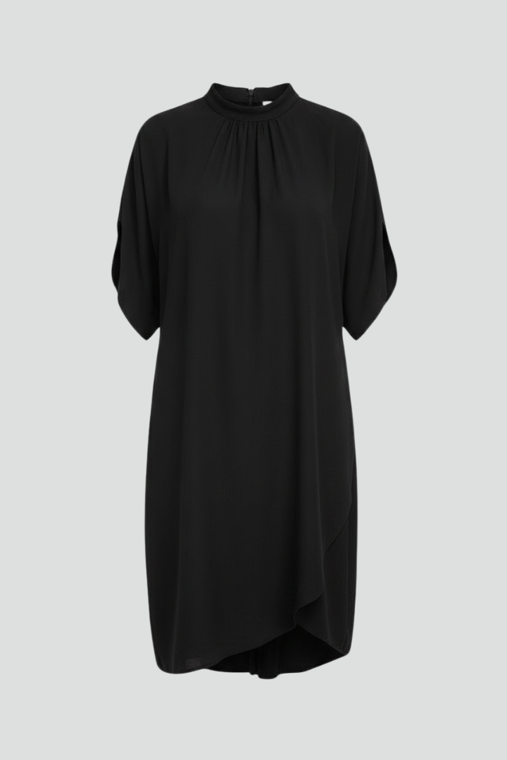 Isla – Mini Dress with Mock Neck and Sleeve Slits