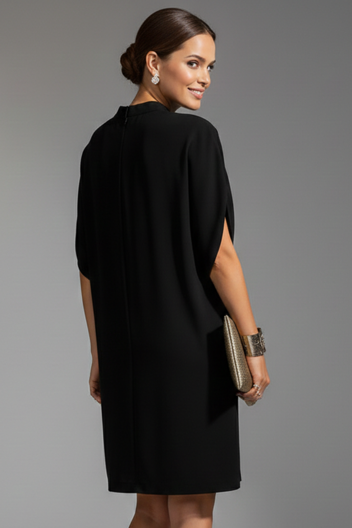 Isla – Mini Dress with Mock Neck and Sleeve Slits