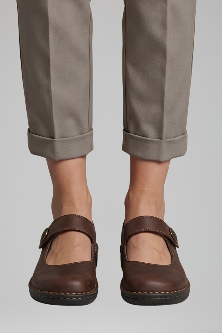 Tessa – Comfortable Orthopaedic Mary Jane Flats with Strap
