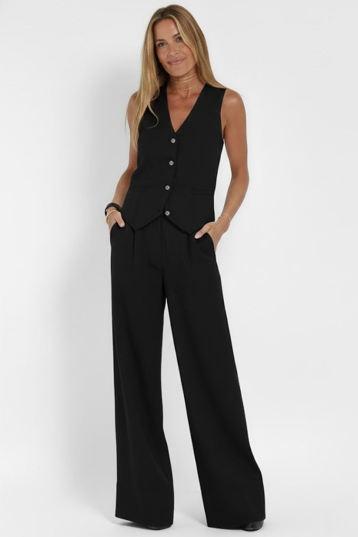 Callie – V-Neck Waistcoat and Pants Set
