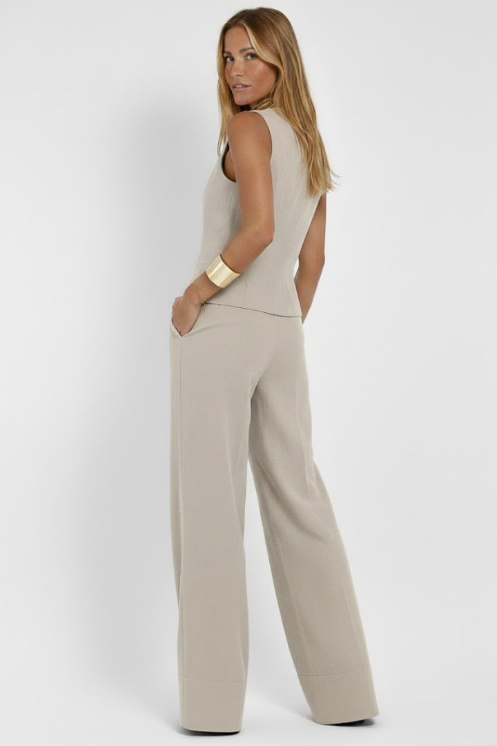 Callie – V-Neck Waistcoat and Pants Set