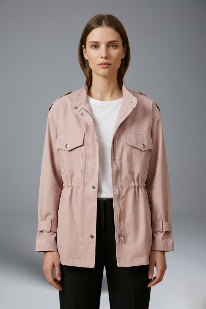Daphne – Double-Breasted Utility Jacket with Waist Belt