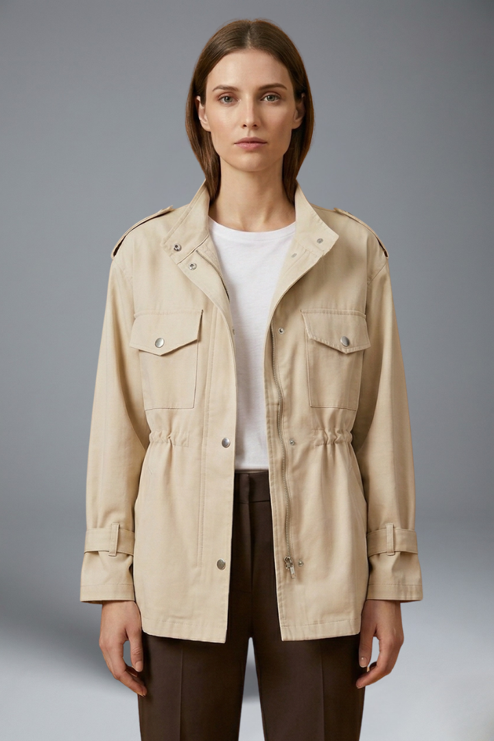 Daphne – Double-Breasted Utility Jacket with Waist Belt