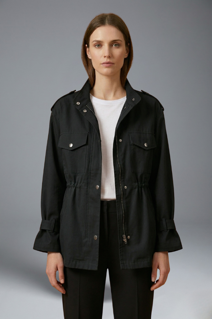Daphne – Double-Breasted Utility Jacket with Waist Belt