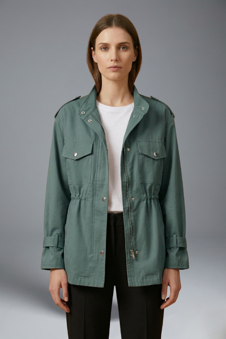 Daphne – Double-Breasted Utility Jacket with Waist Belt