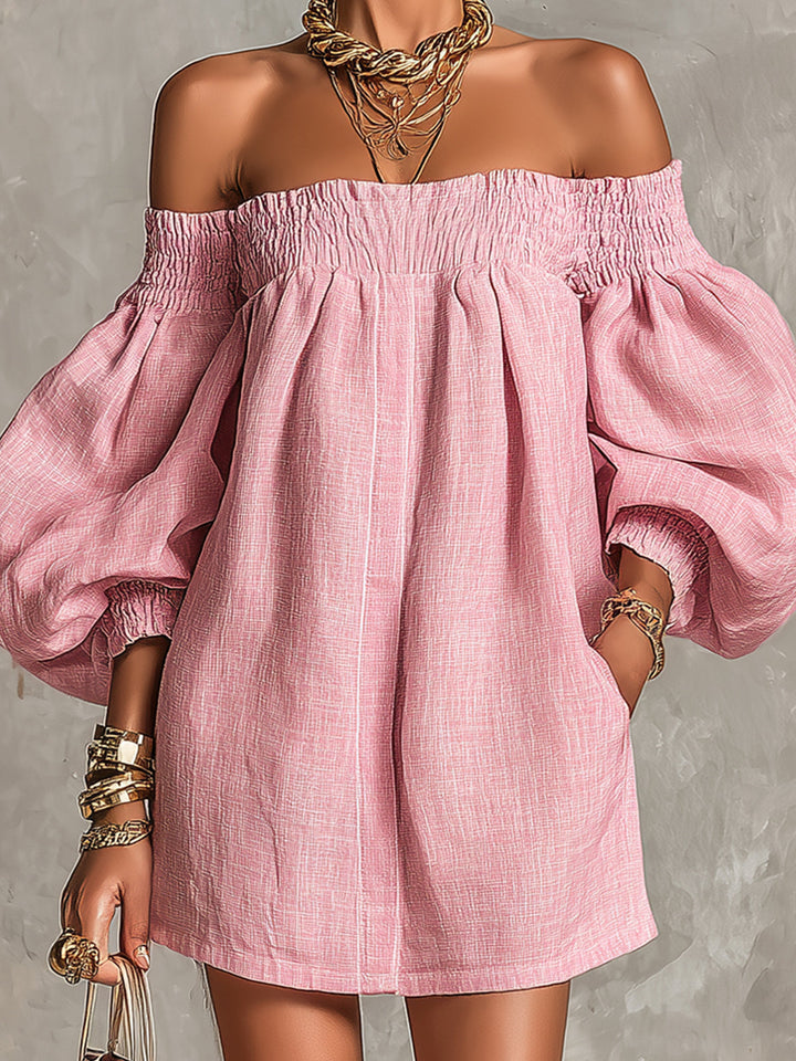 Daphne – Off-Shoulder Puff Sleeve Mini Dress