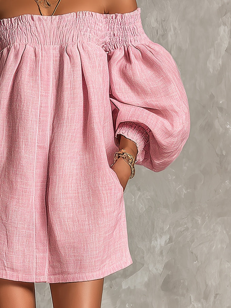 Daphne – Off-Shoulder Puff Sleeve Mini Dress