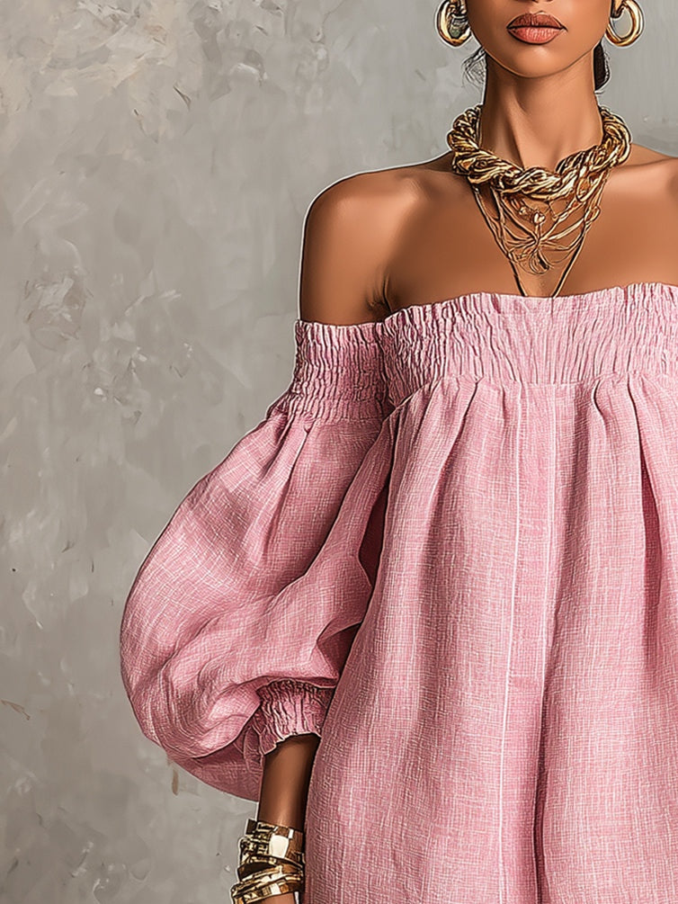 Daphne – Off-Shoulder Puff Sleeve Mini Dress