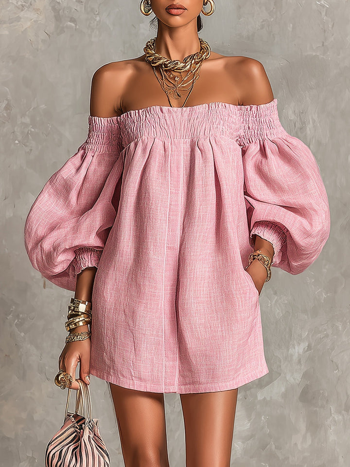 Daphne – Off-Shoulder Puff Sleeve Mini Dress