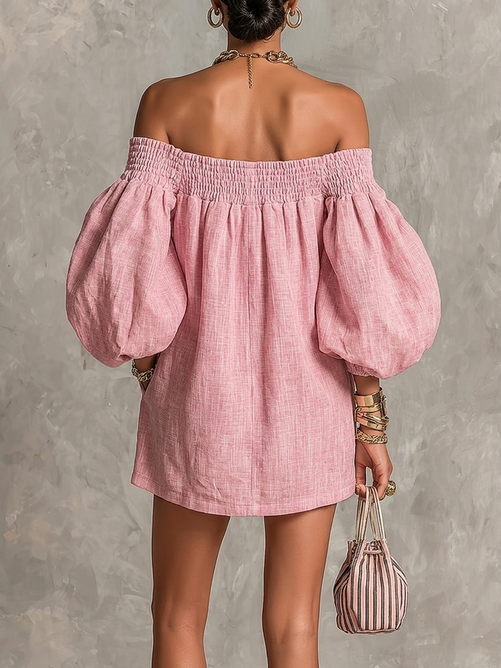 Daphne – Off-Shoulder Puff Sleeve Mini Dress