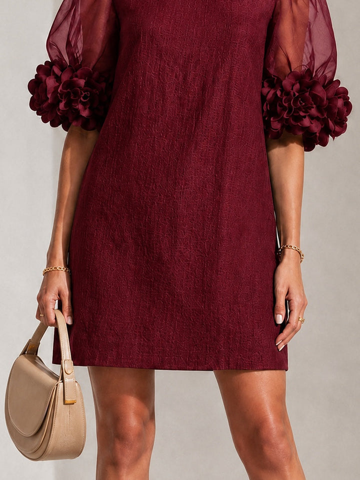 Lyla – Mini Dress with Puff Sleeves and Floral Cuffs