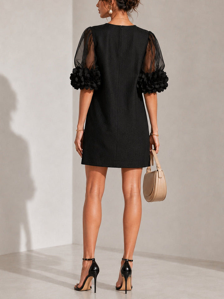 Zara – Puff Sleeve Mini Dress with Floral Cuffs