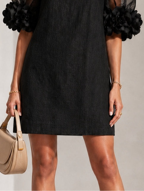 Zara – Puff Sleeve Mini Dress with Floral Cuffs
