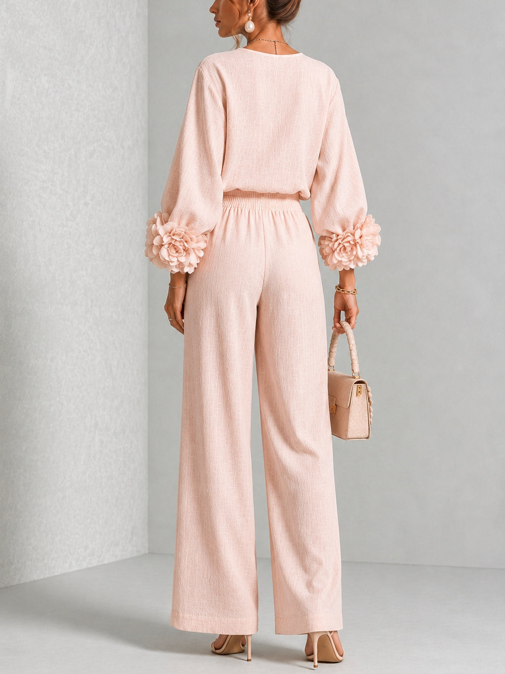 Callie – Floral Print Cuff Sleeve Two-Piece Set