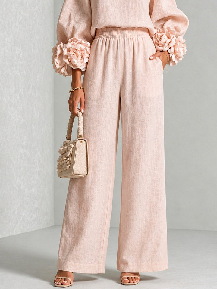 Callie – Floral Print Cuff Sleeve Two-Piece Set