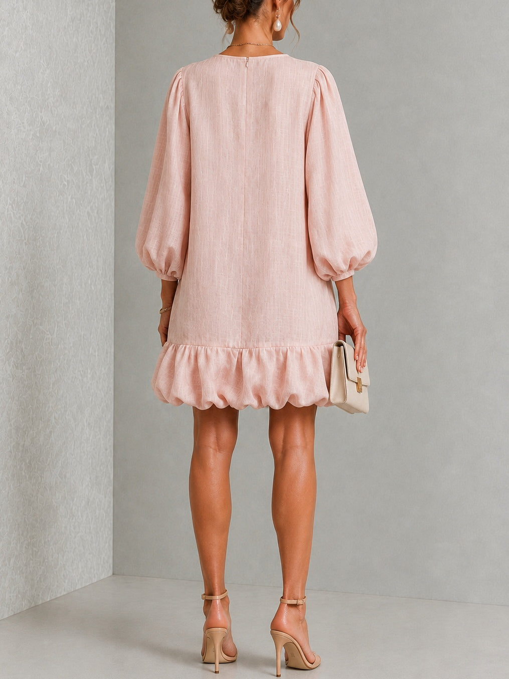 Delilah – Floral Mini Dress with Puff Sleeves and Buttons