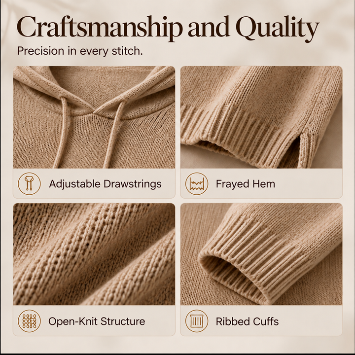 Daphne – Oversized Hooded Knit Sweater