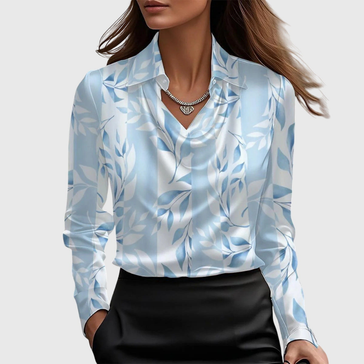 Annabelle – Satin Cowl-Neck Collar Blouse