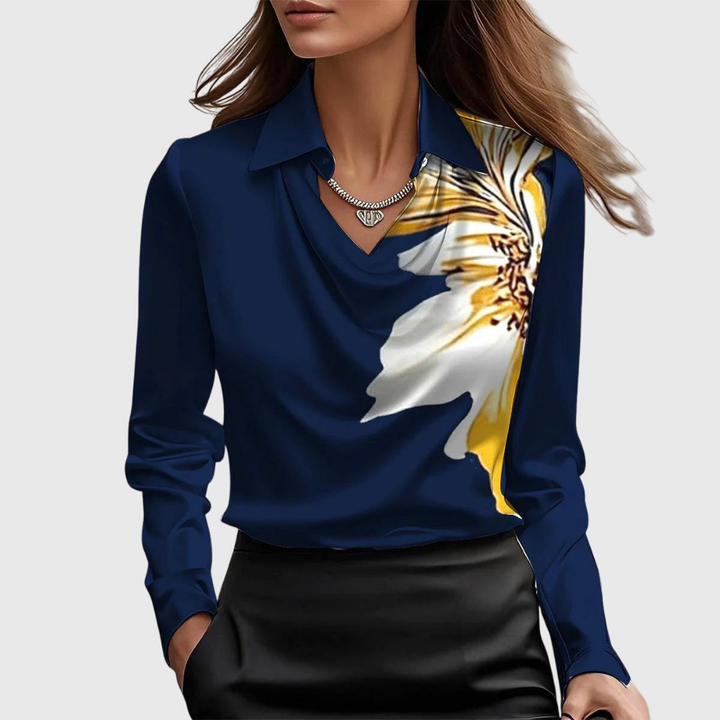 Annabelle – Satin Cowl-Neck Collar Blouse