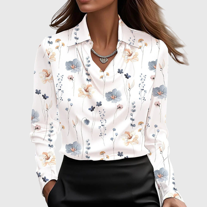 Annabelle – Satin Cowl-Neck Collar Blouse