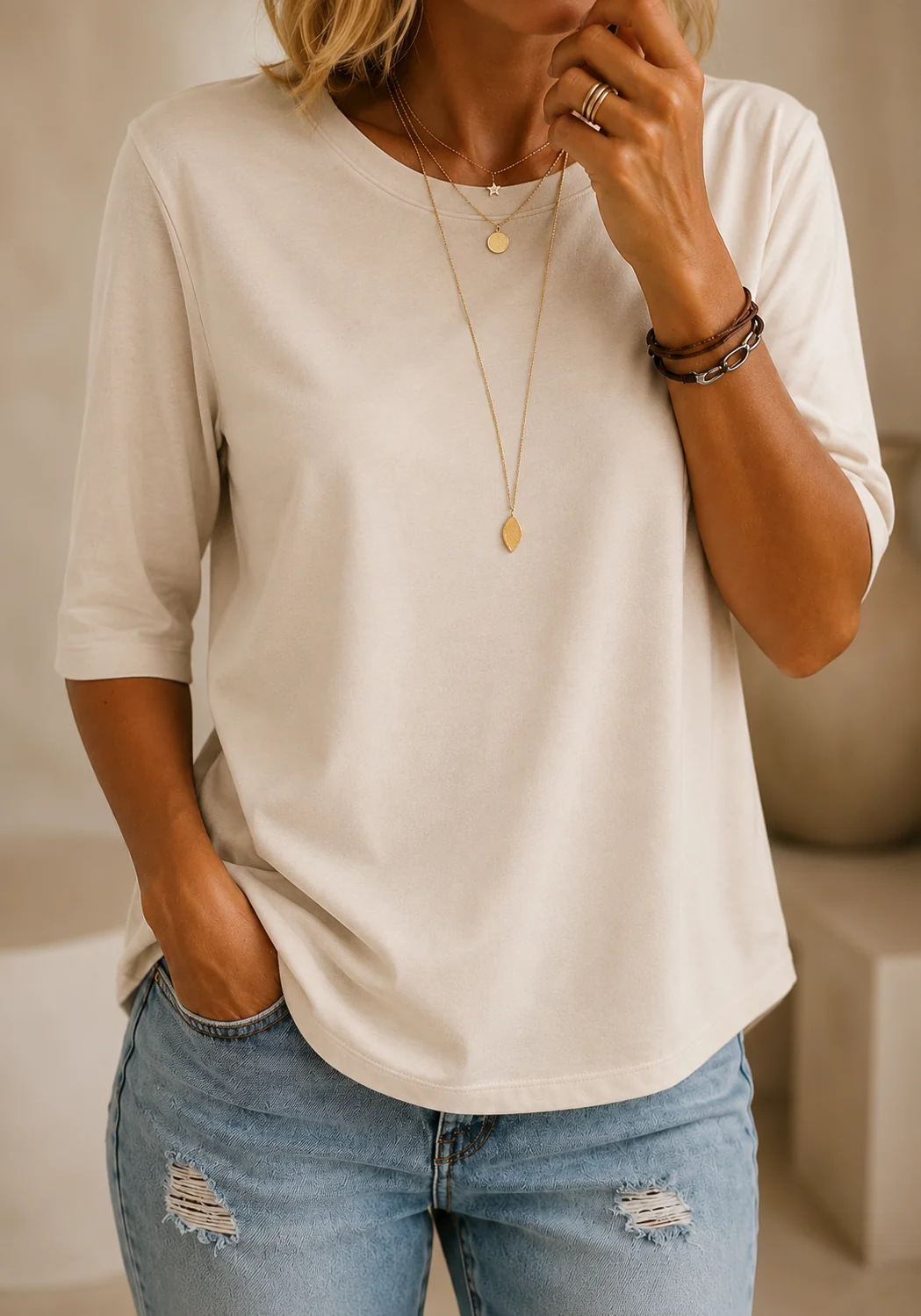 Rae | Relaxed Everyday Half-Sleeve Tee
