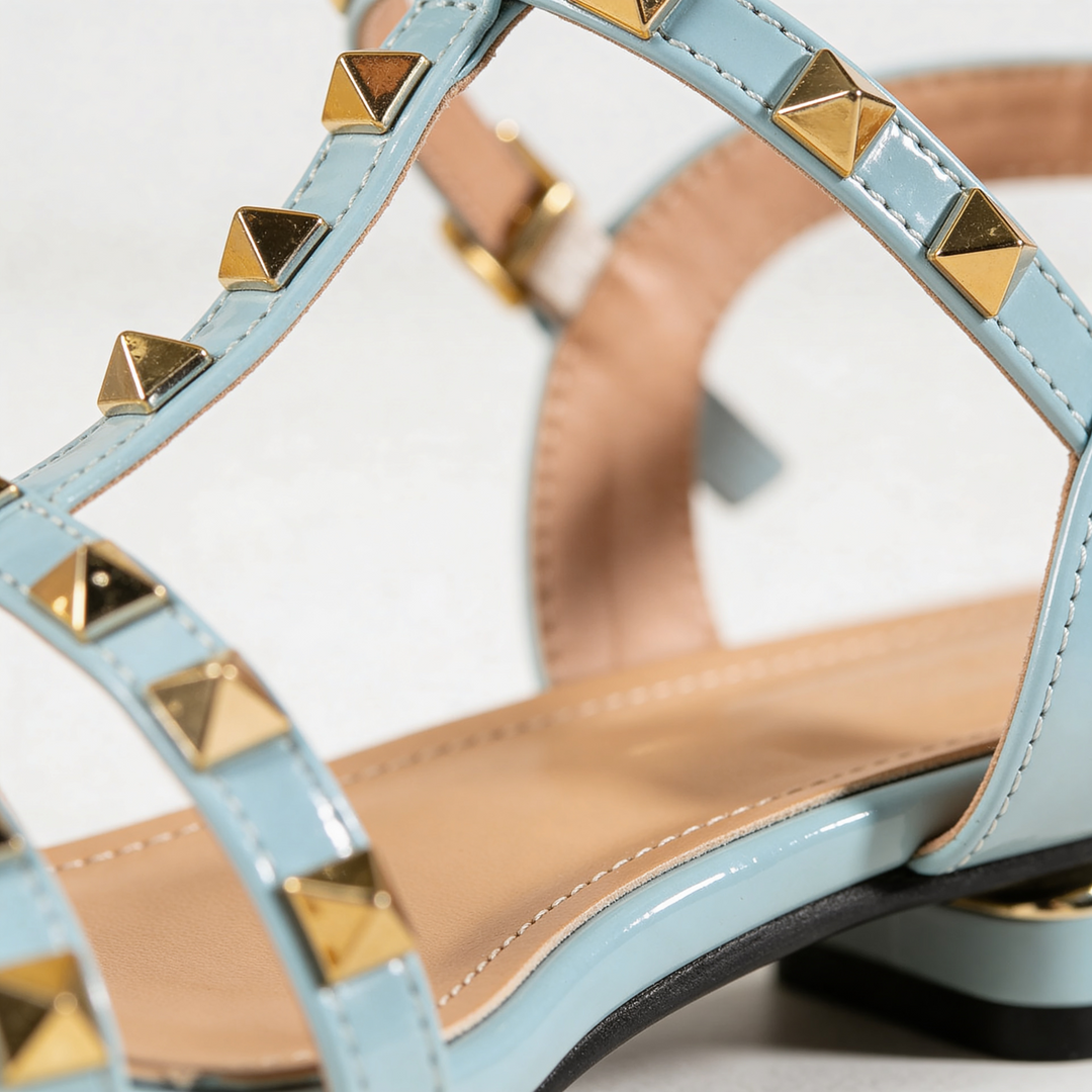 Sienna – Studded T-Strap Leather Sandal