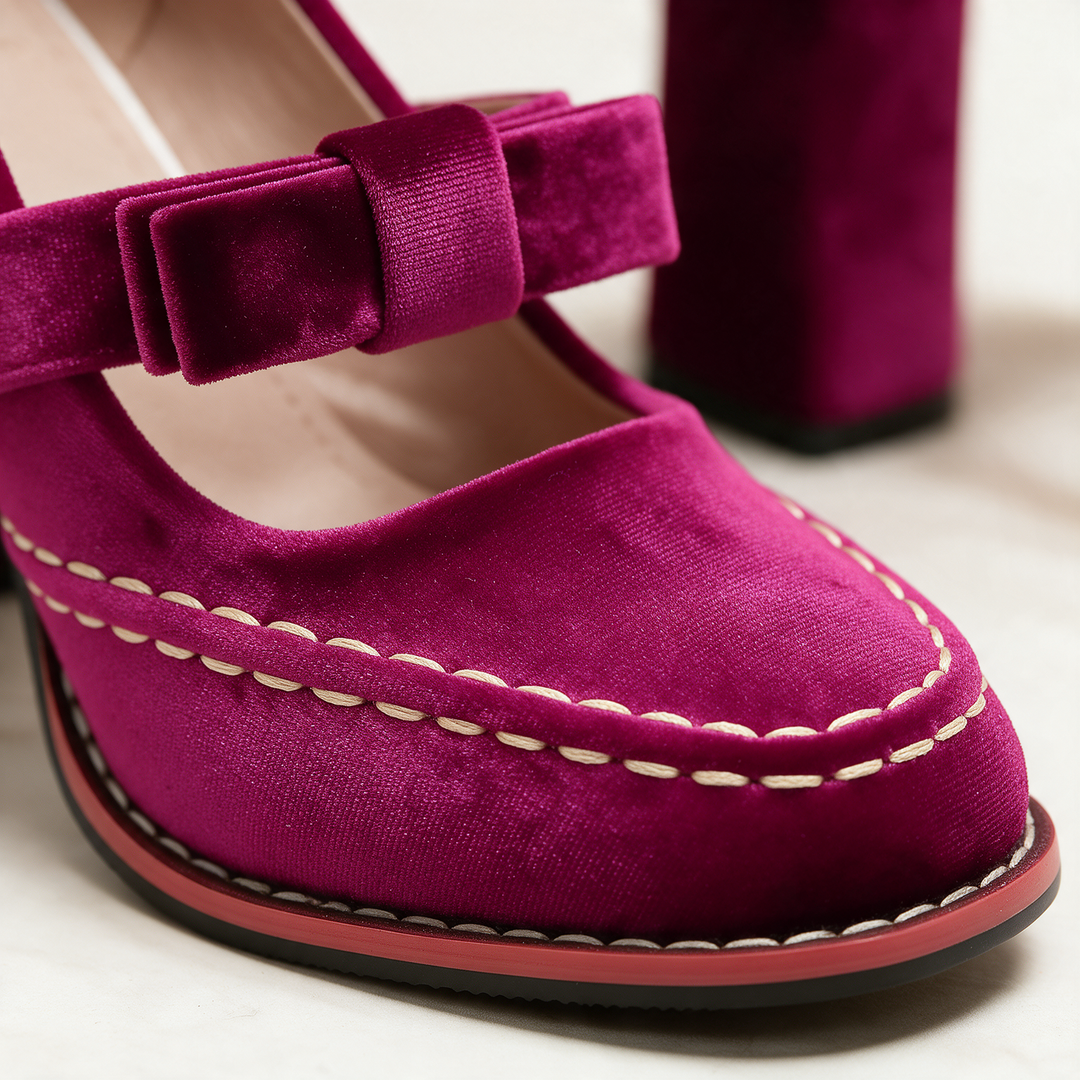 Cassie – Plush Velvet Mary Jane Heels