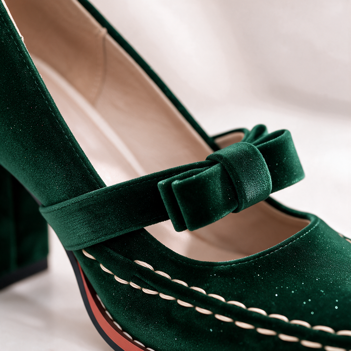 Cassie – Plush Velvet Mary Jane Heels