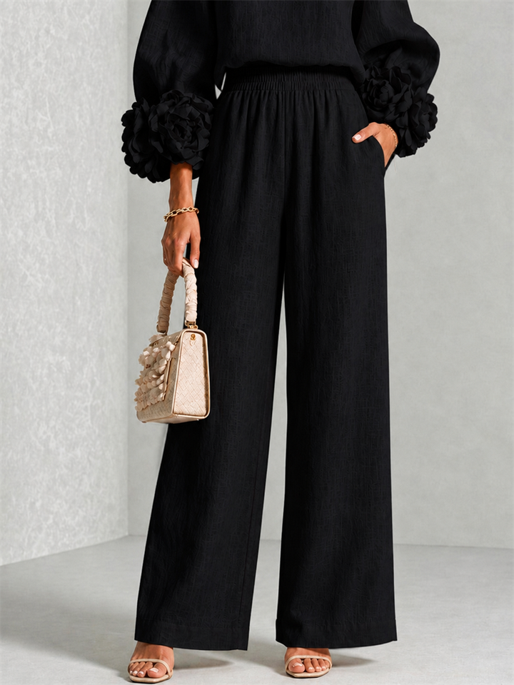 Callie – Floral Print Cuff Sleeve Two-Piece Set