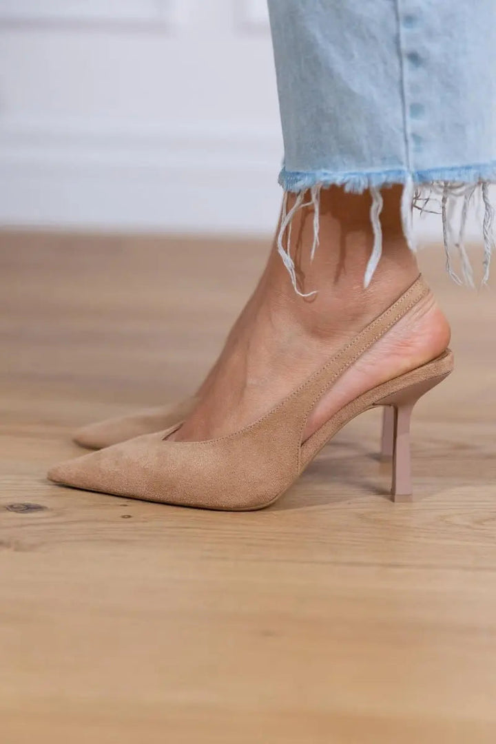 Imogen – Soft Suede Slingback Heels