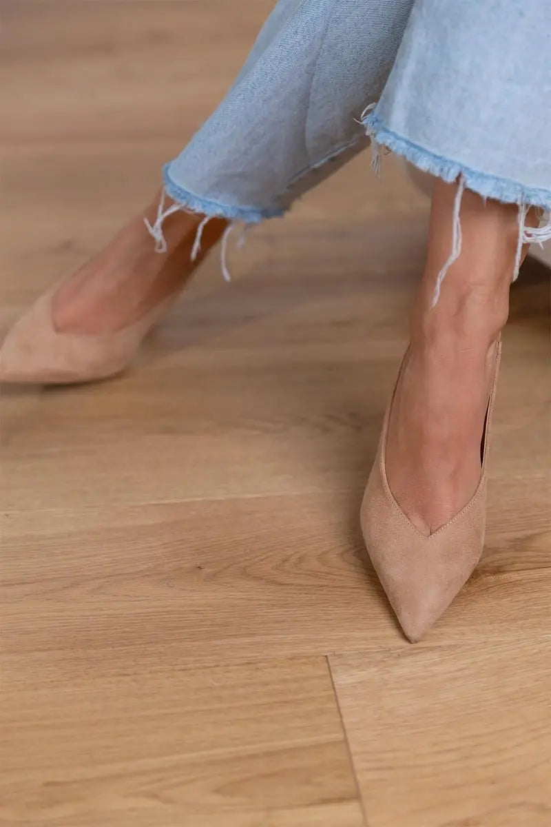 Imogen – Soft Suede Slingback Heels