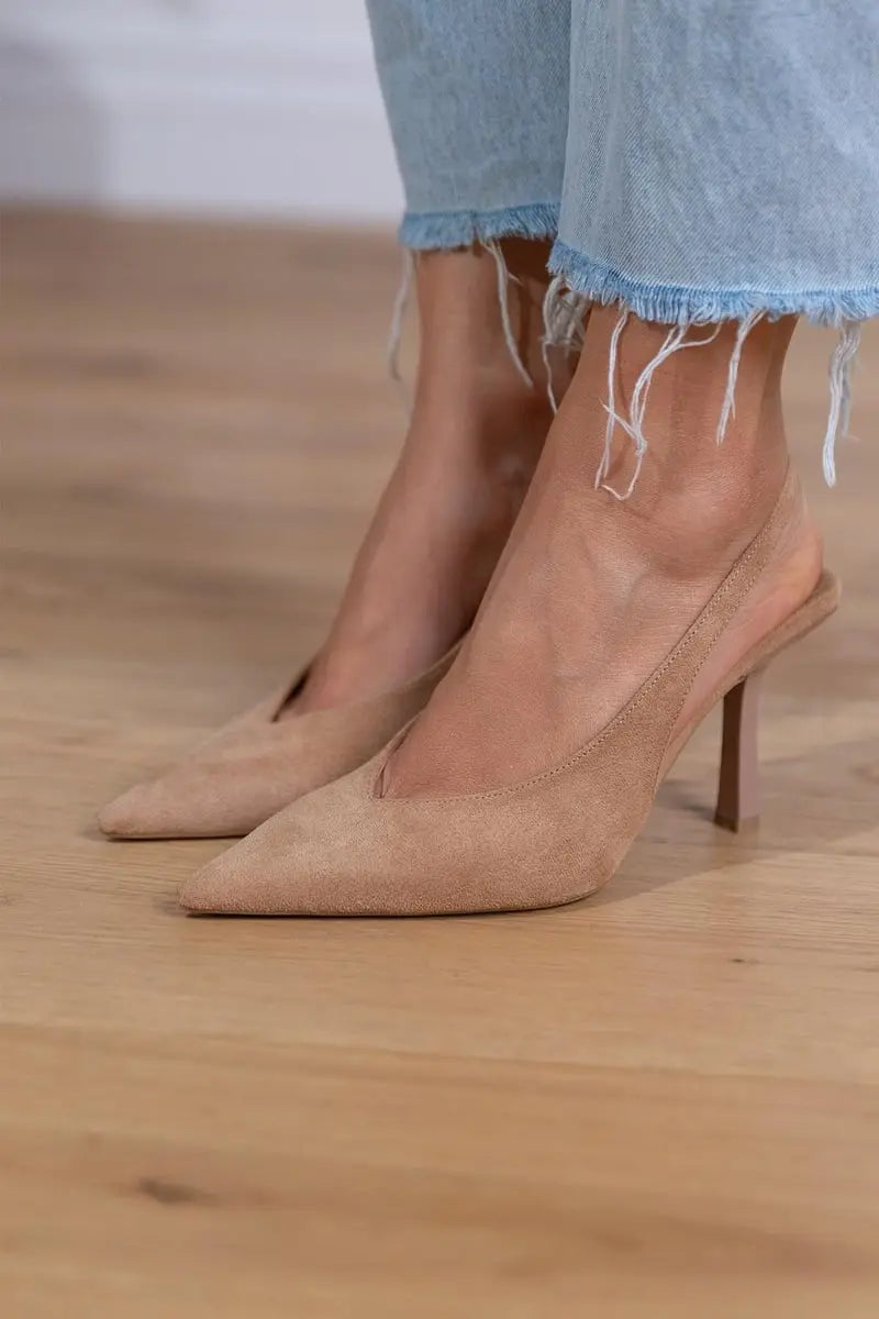 Imogen – Soft Suede Slingback Heels